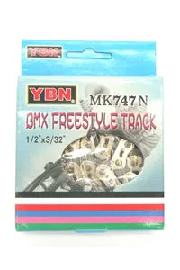 CHAIN - 1/2 x 3/32 x 116L, 'KOOL TYPE CHAIN', For BMX Freestyle Bikes, SILVER/BLACK (YBN MK-747NS)