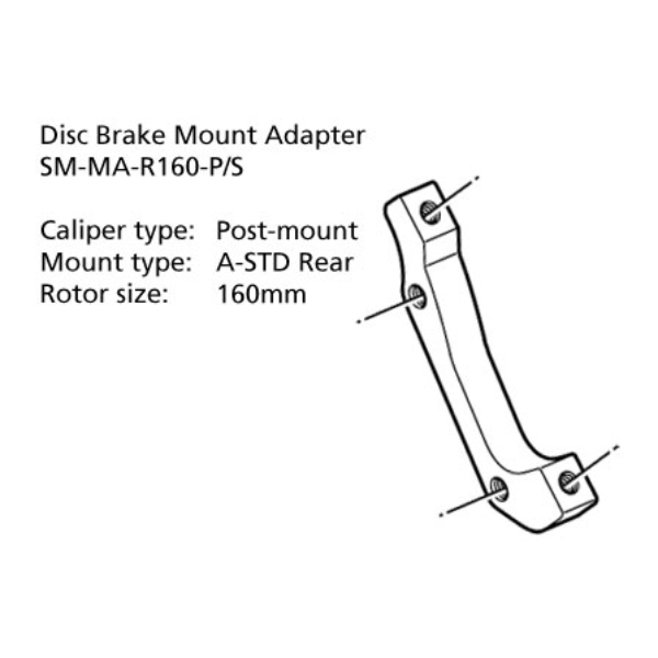 SM-MA-R160-PS ADAPTER 160mm CALIPER: POST MOUNT: A-STD REAR